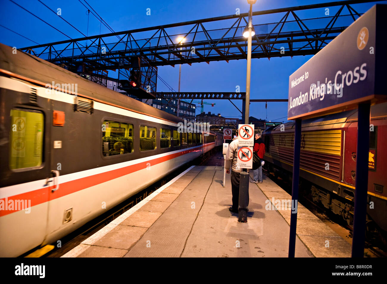 Early morning departure from King'sCross Railway Station, London, UK Stock Photo