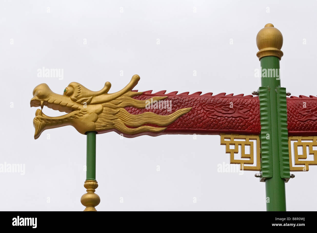 Shape of a chinese dragon design at a chinese temple Stock Photo