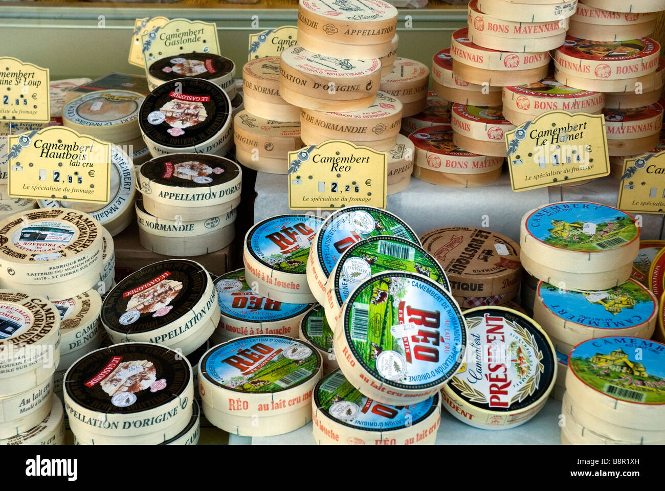 Camembert cheeses in Normandy , France Stock Photo Alamy