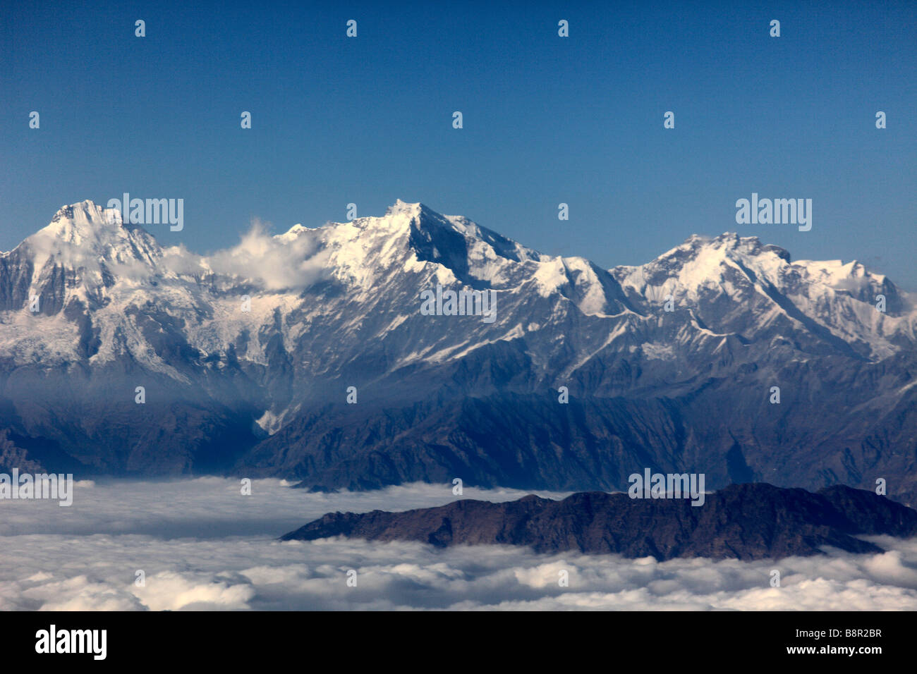 Nepal Himalayas aerial view Stock Photo