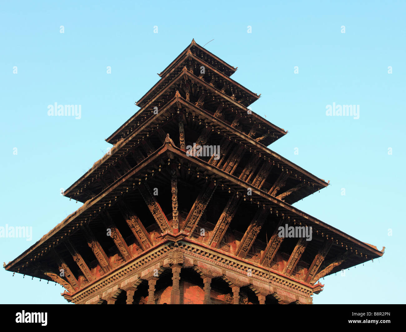Nepal Kathmandu Valley Bhaktapur Nyatapola Temple Stock Photo