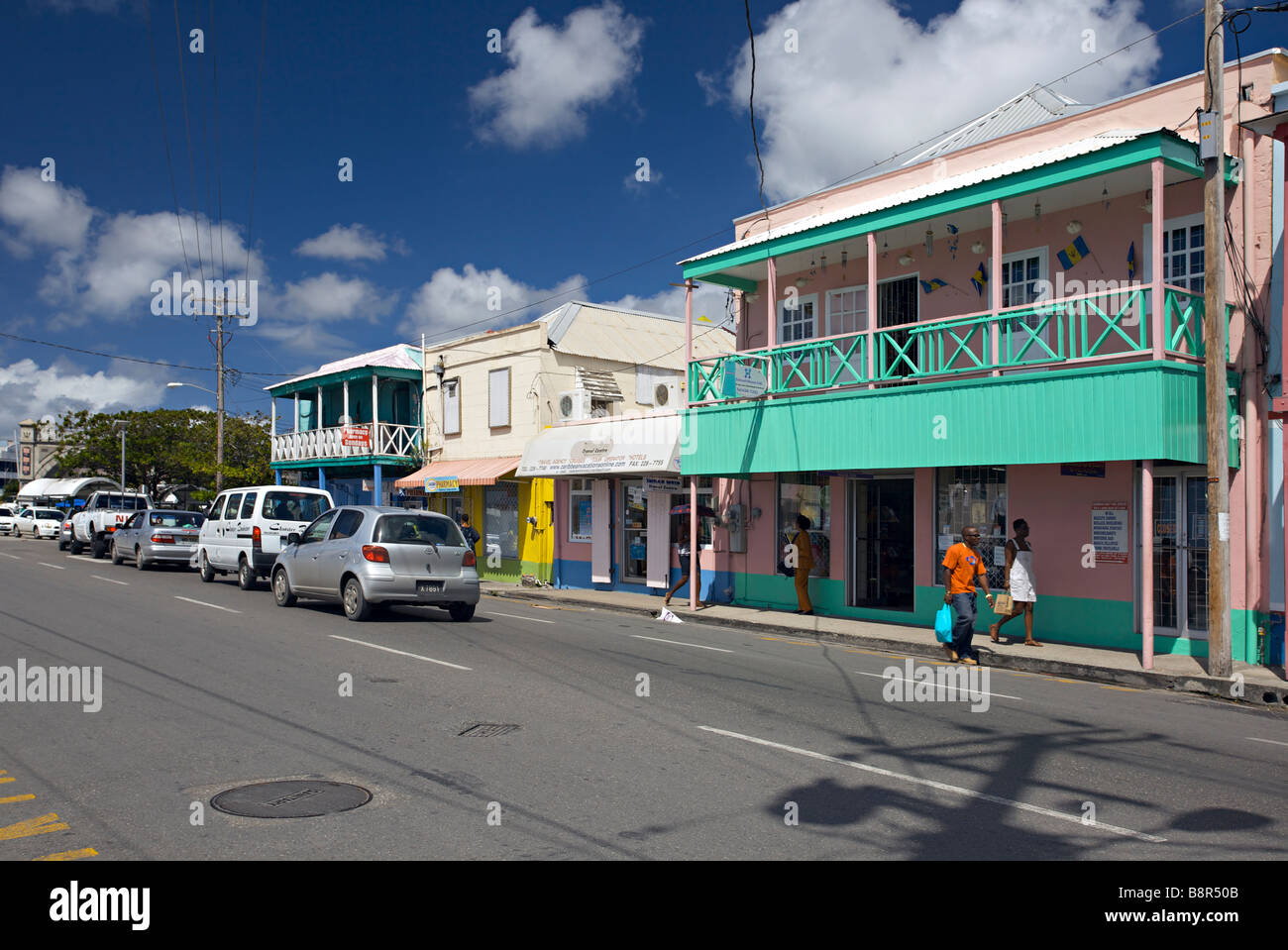 Bay Street activities in downtown Bridgetown, Barbados, 'West Indies' Stock Photo