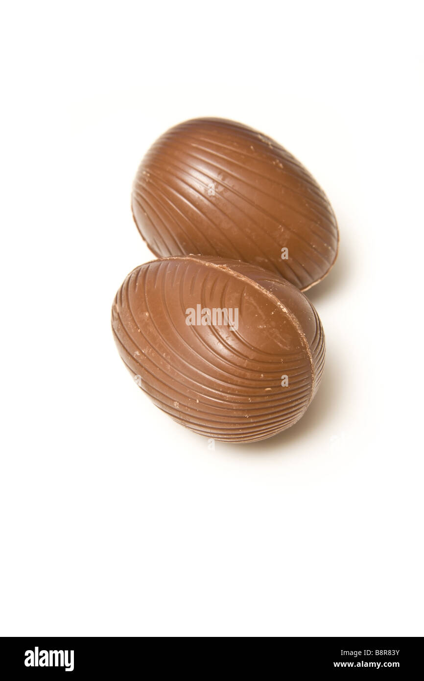 Easter eggs isolated on a white studio background Stock Photo - Alamy