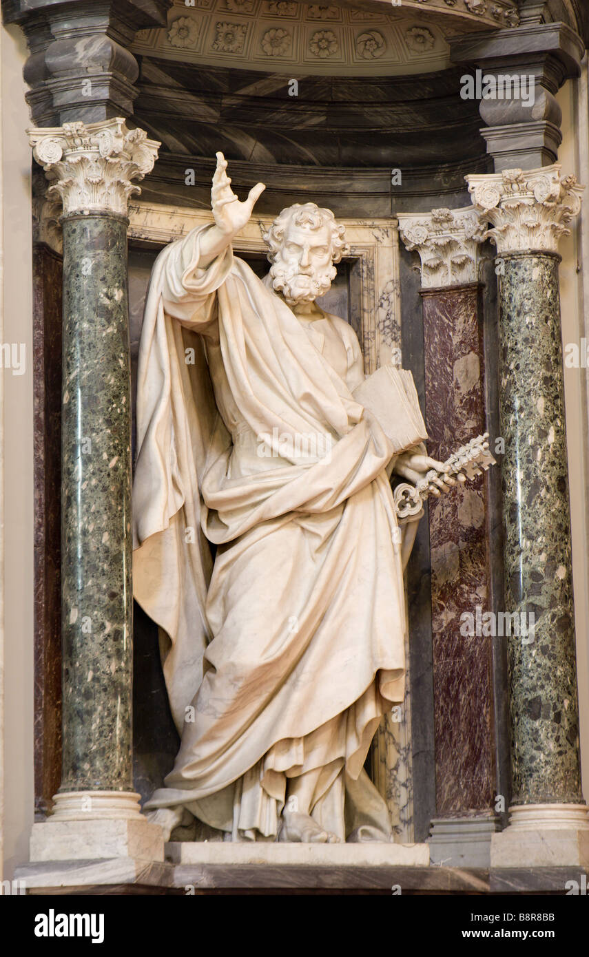 Rome - st. Peter apostle - statue from Lateran basilica - interior Stock Photo