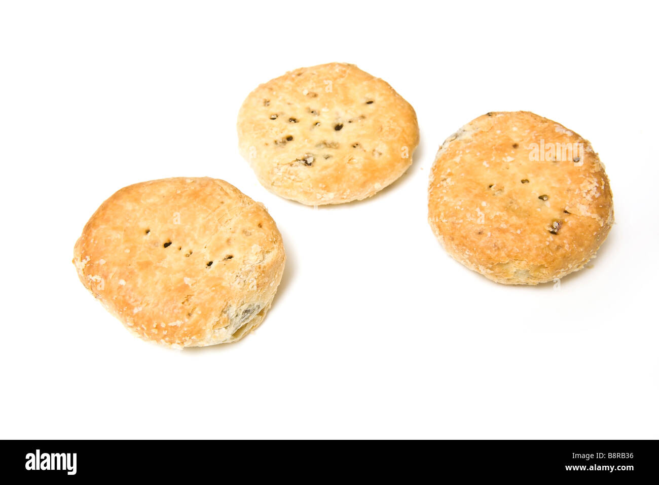 Eccles cakes isolated on a white studio background Stock Photo