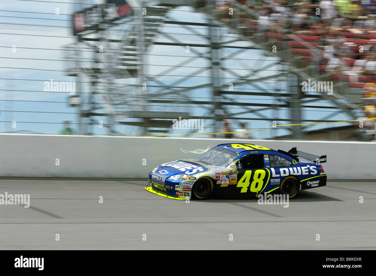 Jimmie Johnson races in the LifeLock 400 NASCAR race at Michigan International Speedway 2008 Stock Photo
