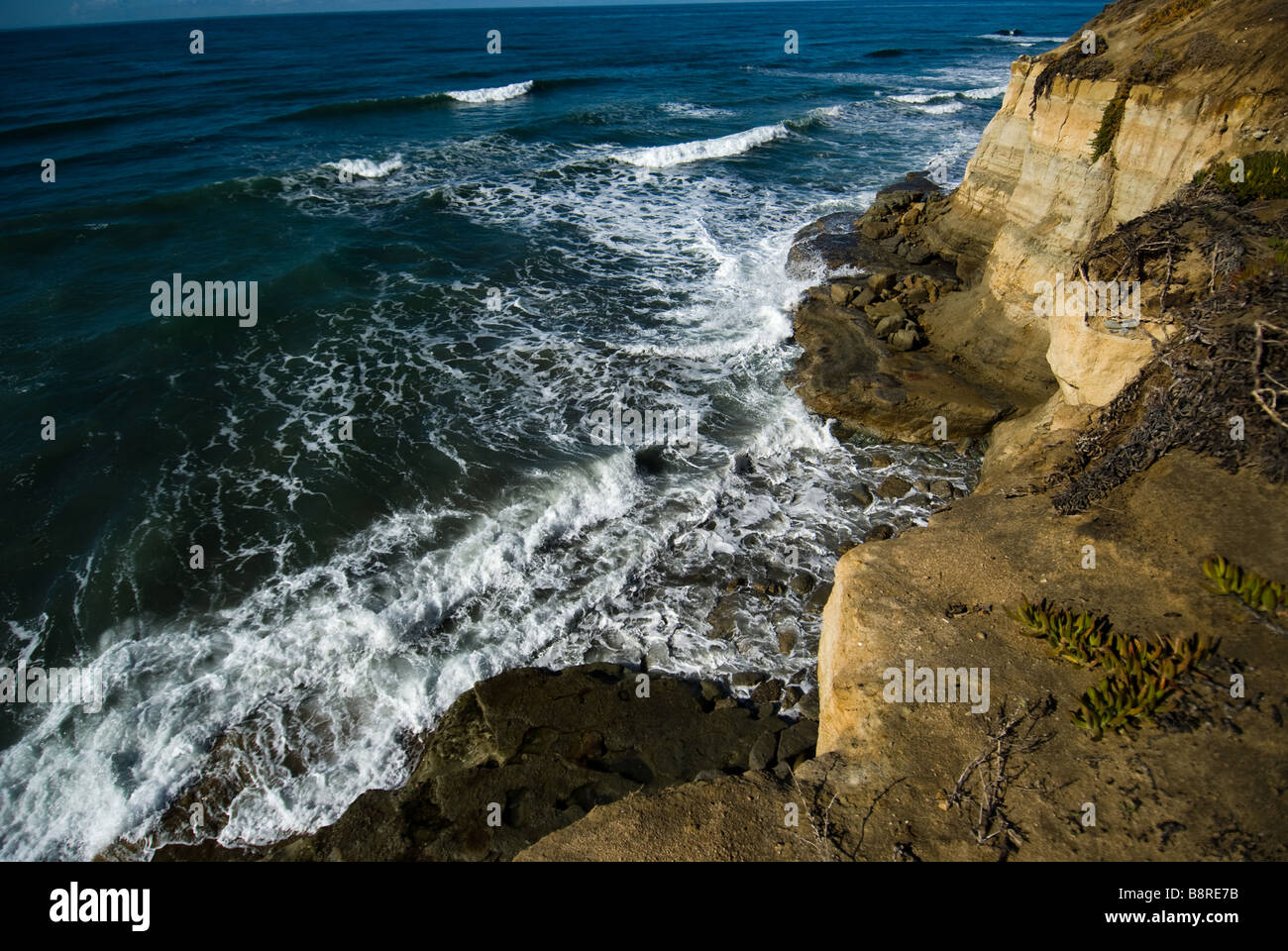 The view of the coast of Del Mar in San Diego California Stock Photo