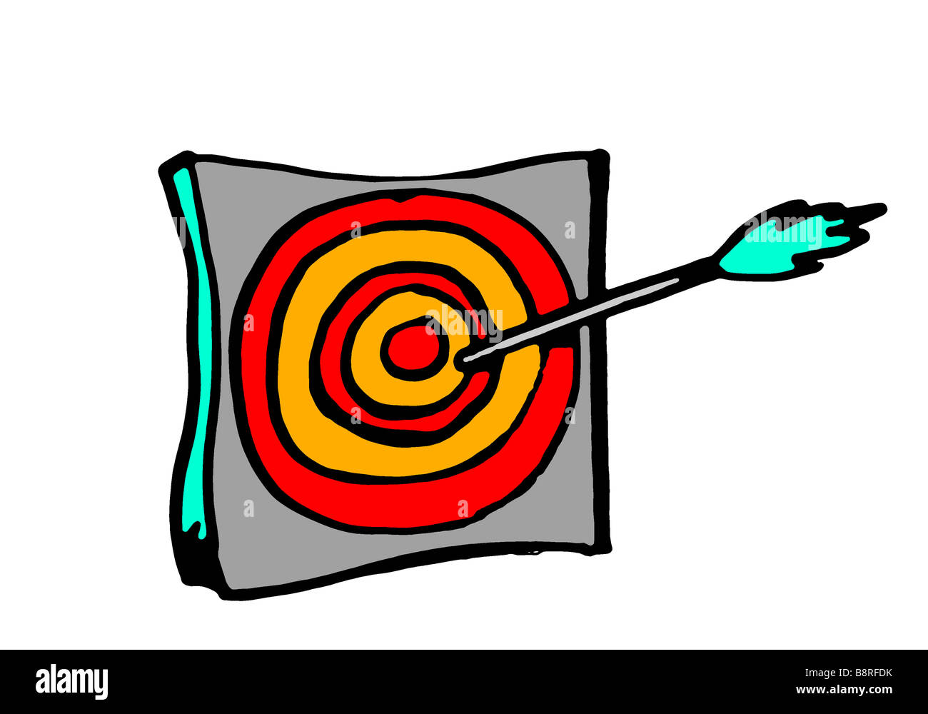 illustration of an arrow and a target Stock Photo