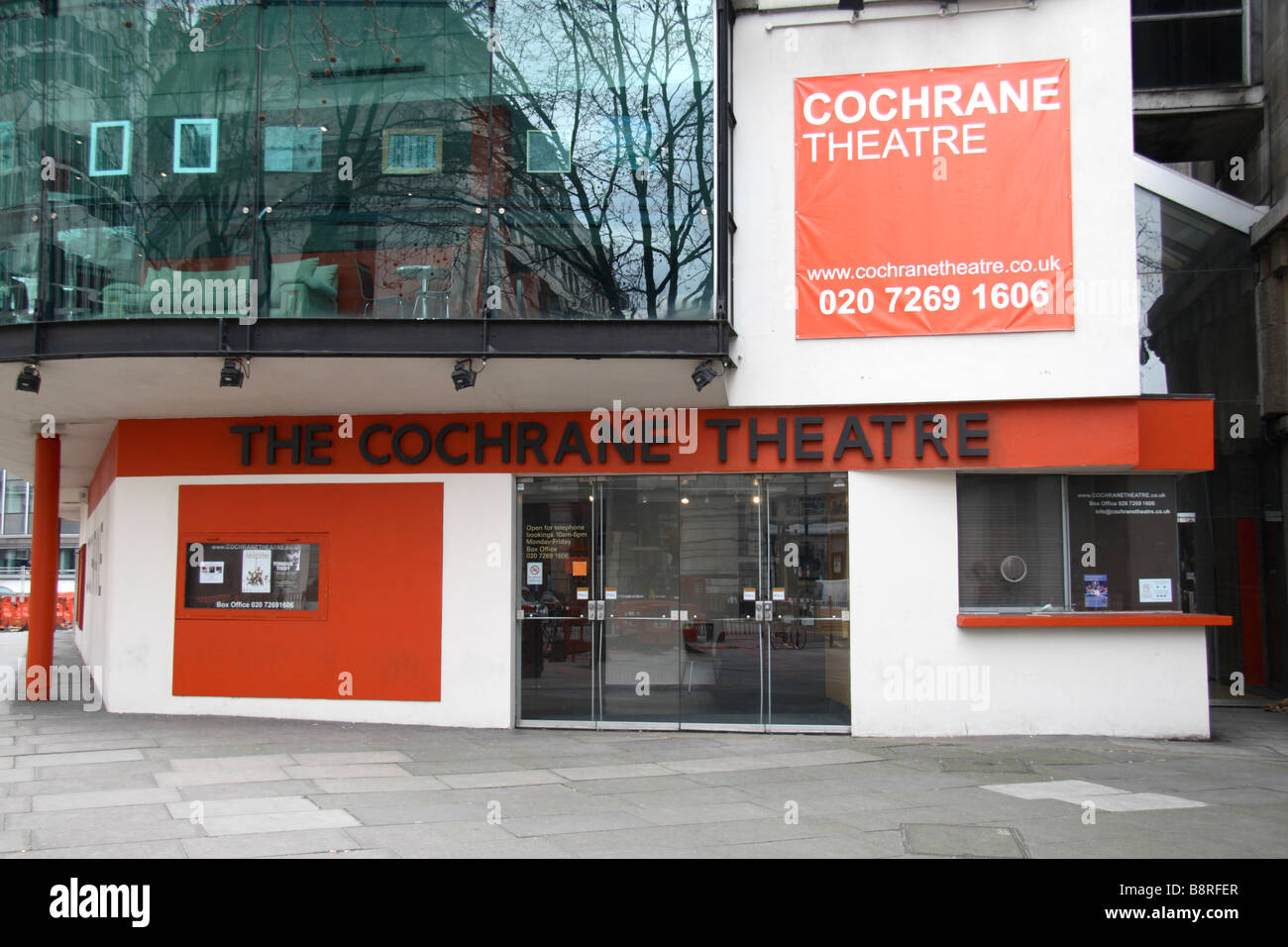 The front entrance to the Cochrane Theatre, Southampton Row, London. Feb 2009 Stock Photo