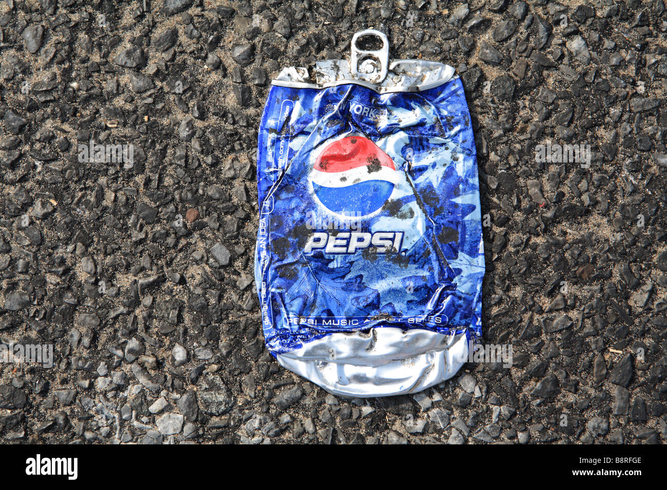 Crushed Pepsi Can Stock Photo