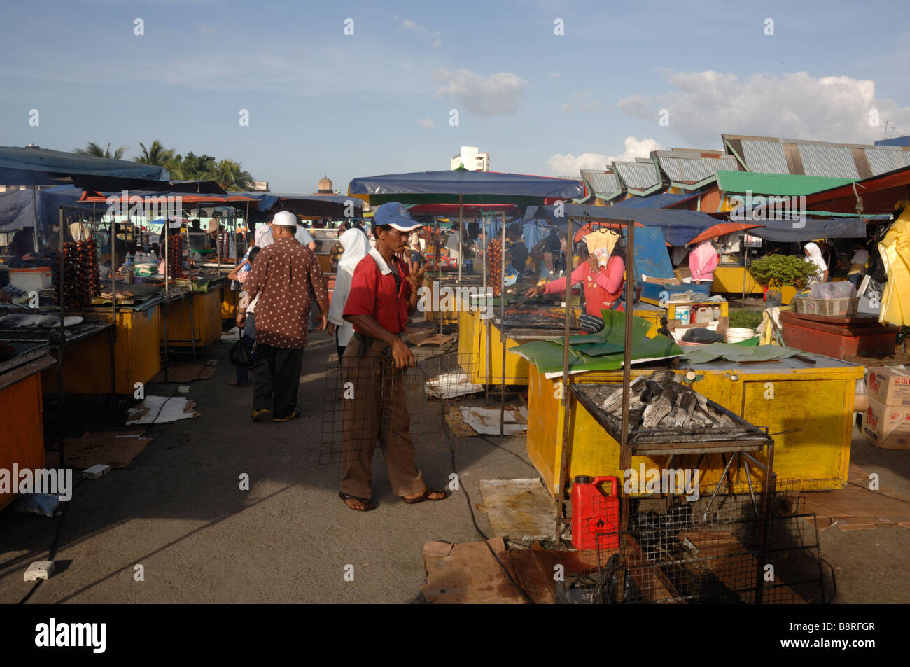 Barbecue market stalls waterfront Kota Kinabalu Sabah Malaysia Borneo South est Asia Stock Photo