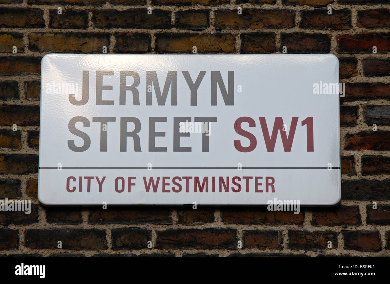 Street sign for the Jermyn Street, London.  Jan 2009 Stock Photo
