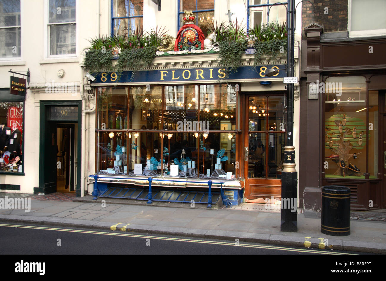 The shop front of the Floris perfume shop, London. Feb 2009 Stock Photo