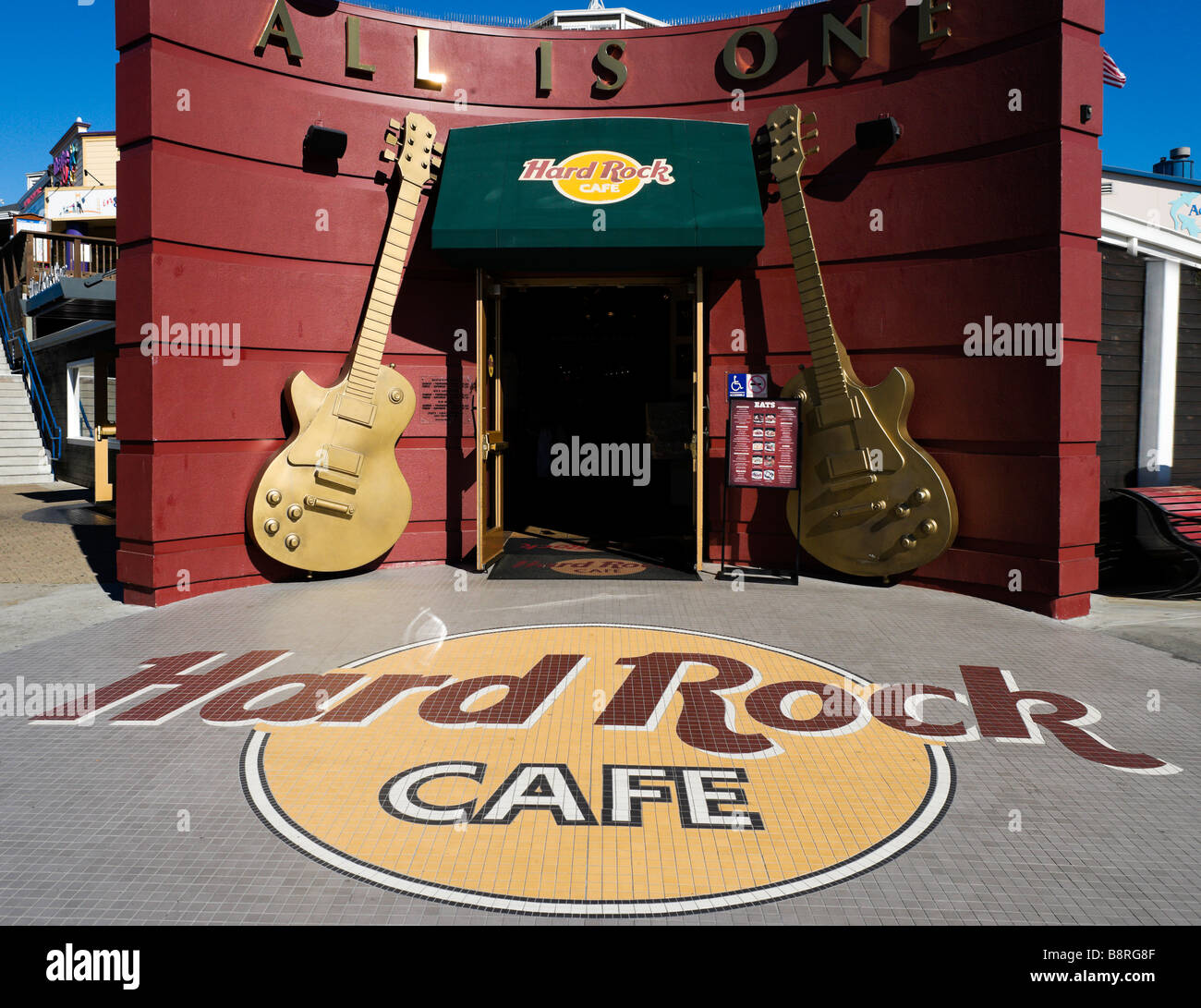 Hard Rock Cafe on Pier 39, Fisherman's Wharf, San Francisco, California, USA Stock Photo