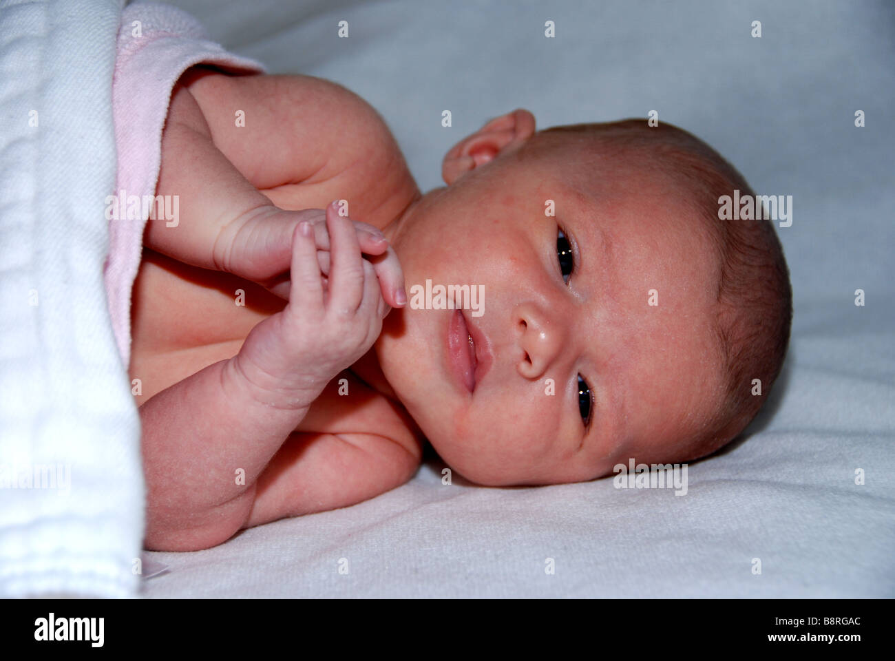 Sweet newborn Caucasian baby Stock Photo
