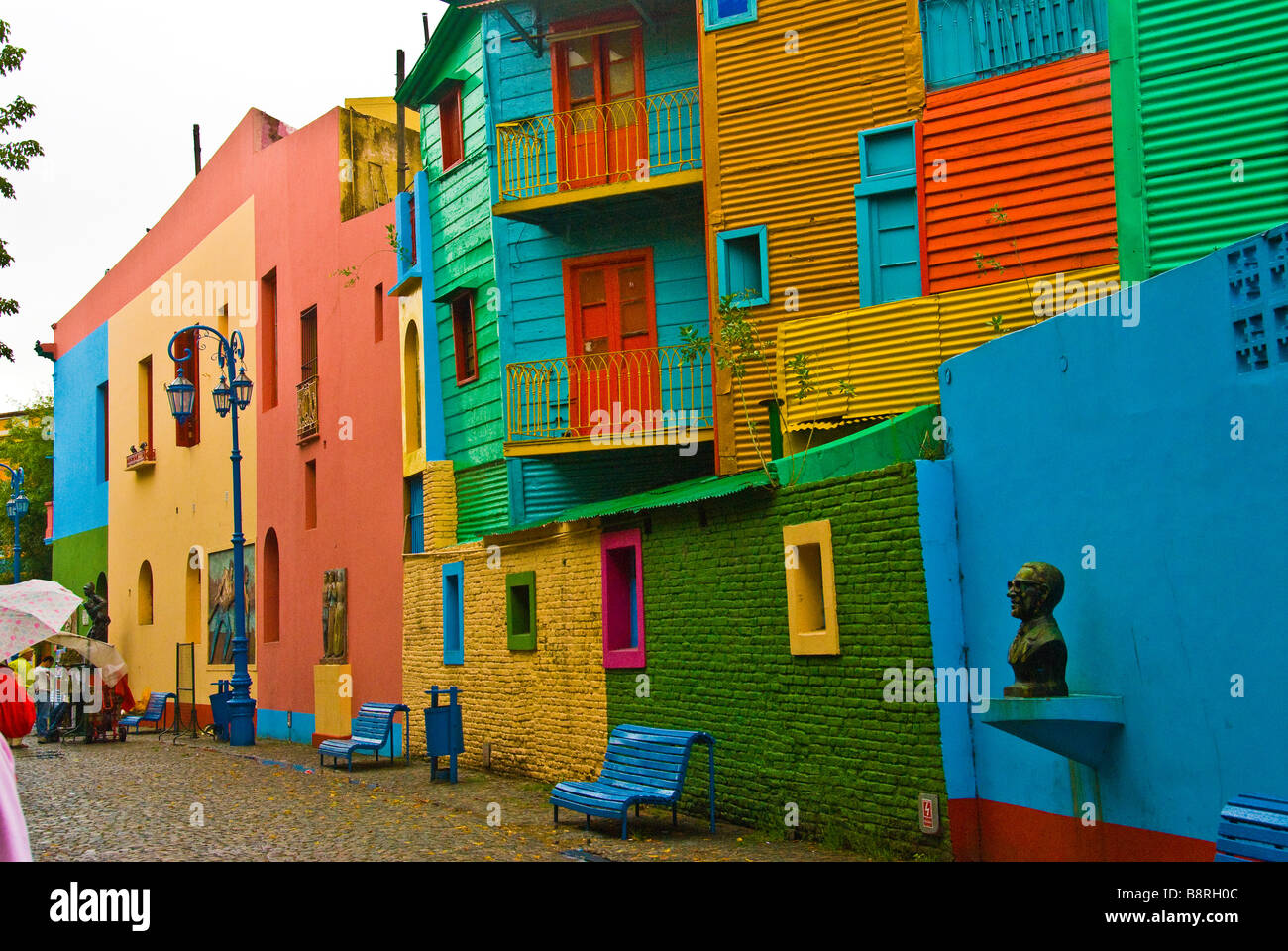 A view from the street in the Buenos Aires neighborhood of La Boca, Argentina Stock Photo