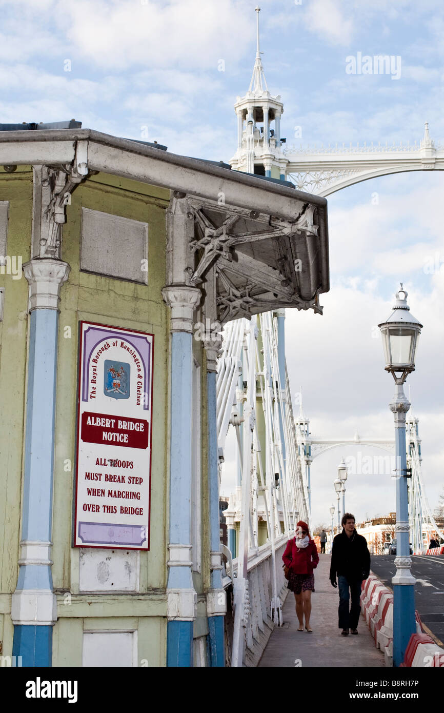 Notice on Albert Bridge, London reading: