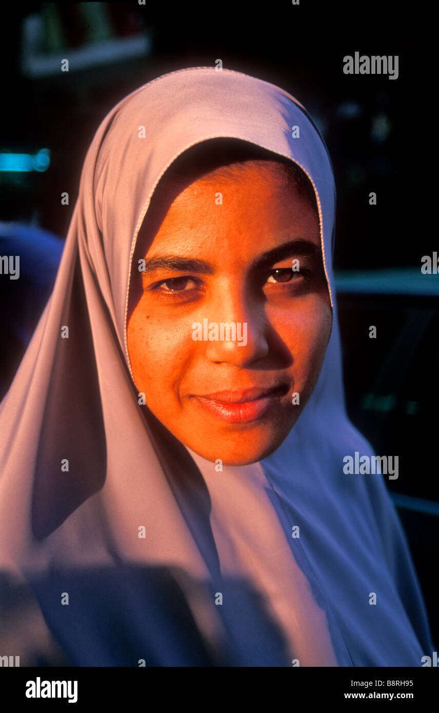 Young Egyptian woman in the market, Cairo, Egypt Stock Photo