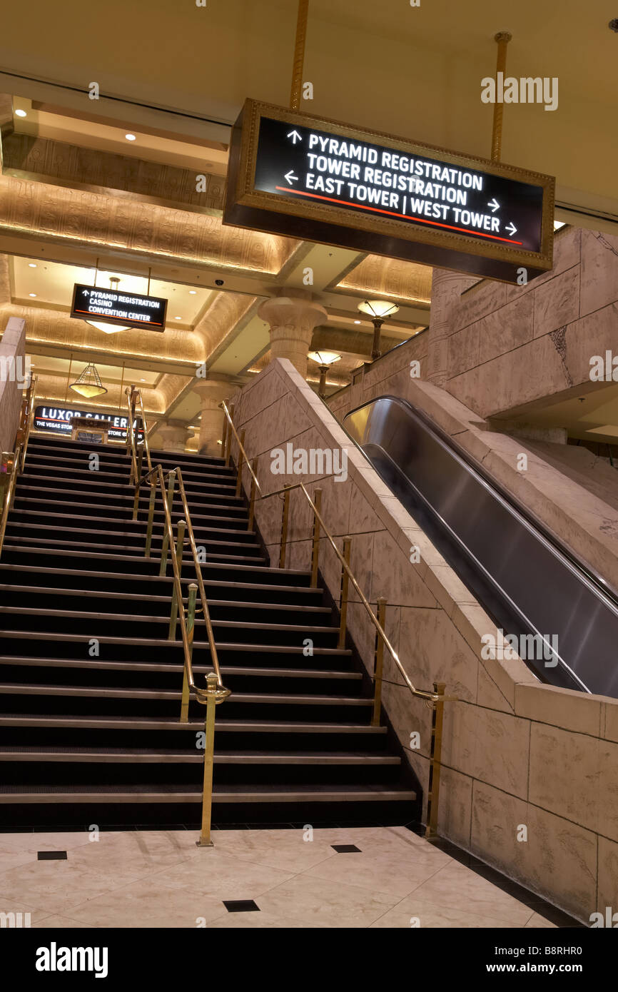 Las Vegas - Luxor hotel casino - stairs and escalator Stock Photo