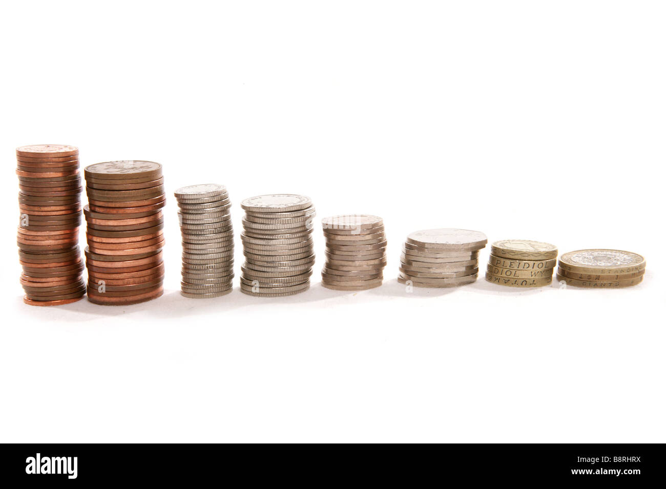 Stacks Of English Money In Studio Stock Photo 22646510 Alamy - 