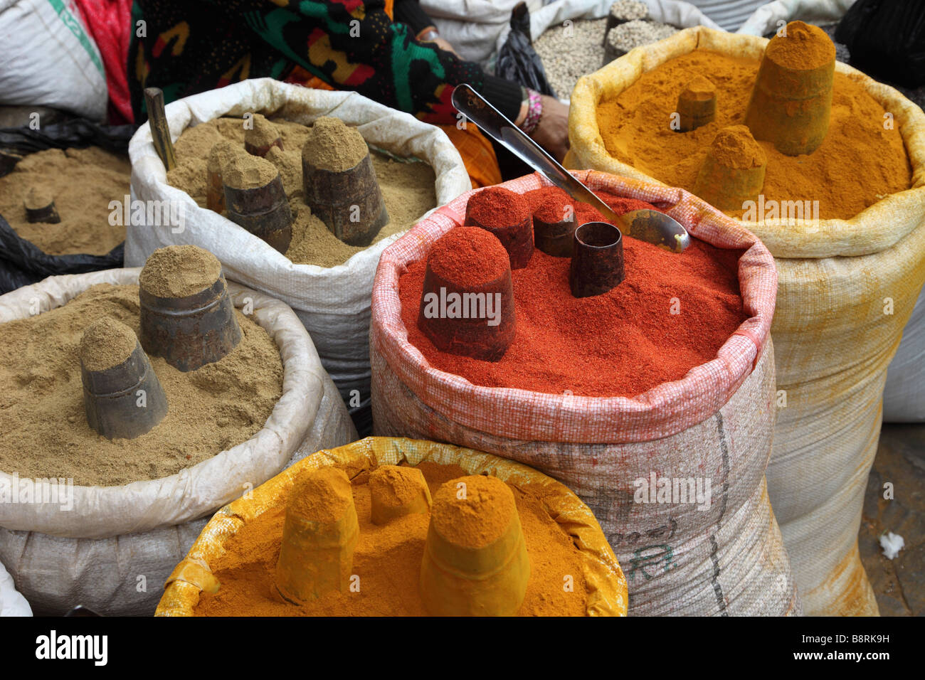 Nepal Kathmandu Asan Tole market spices Stock Photo