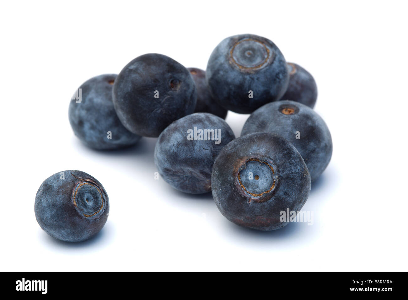 close up of blueberries isolated on white Stock Photo