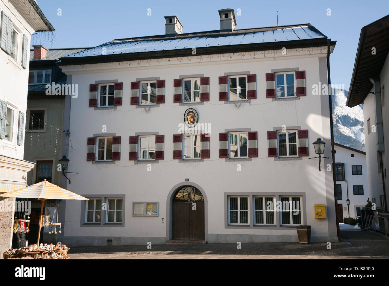 Zell am See Austria Europe Historic traditional Alpine building 5 Stadtplatz in town centre Stock Photo