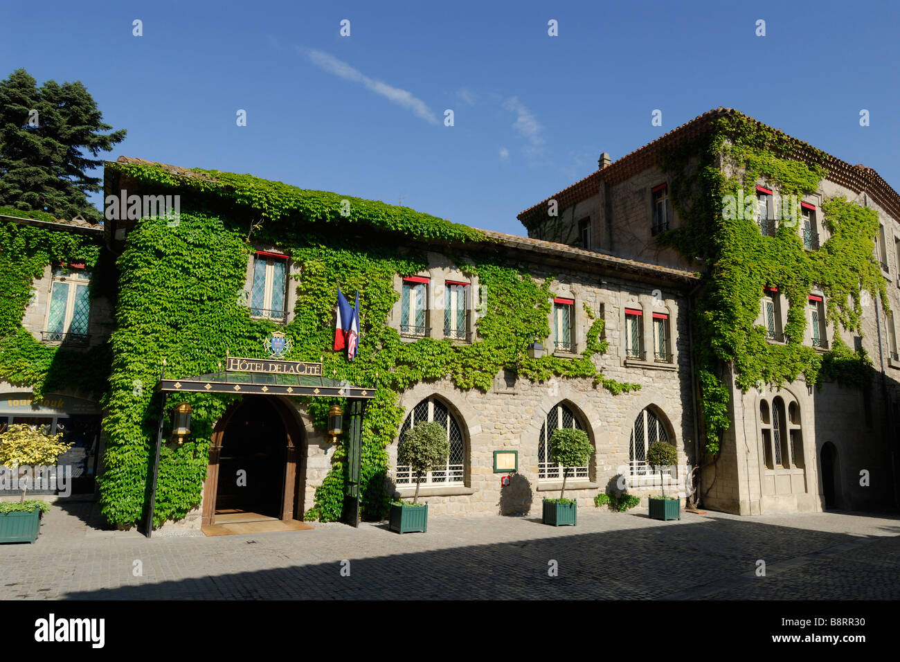 Carcassonne France Hotel de la Cité inside the medieval old town Stock Photo