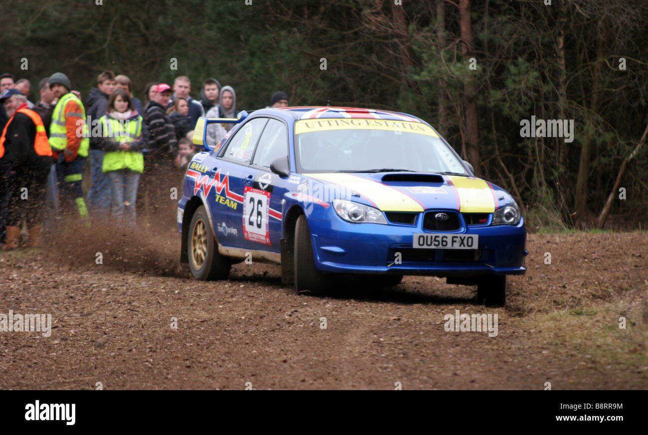 Action shot of rally car proforming at Rallye Sunseeker 2009 Stock ...
