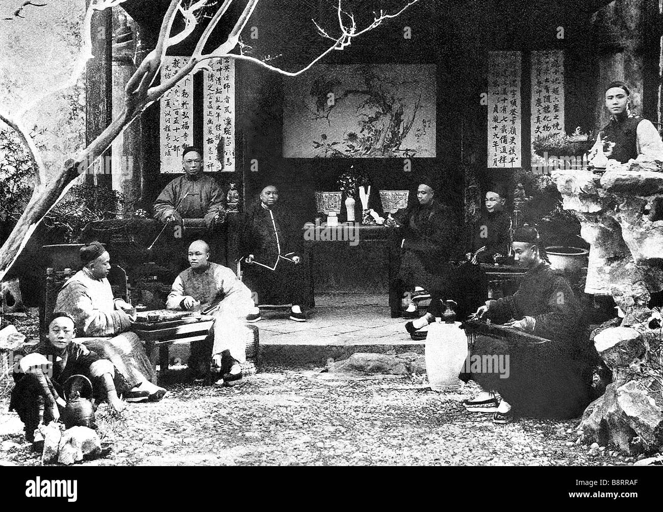 Social Evening in  a Chinese Home Stock Photo