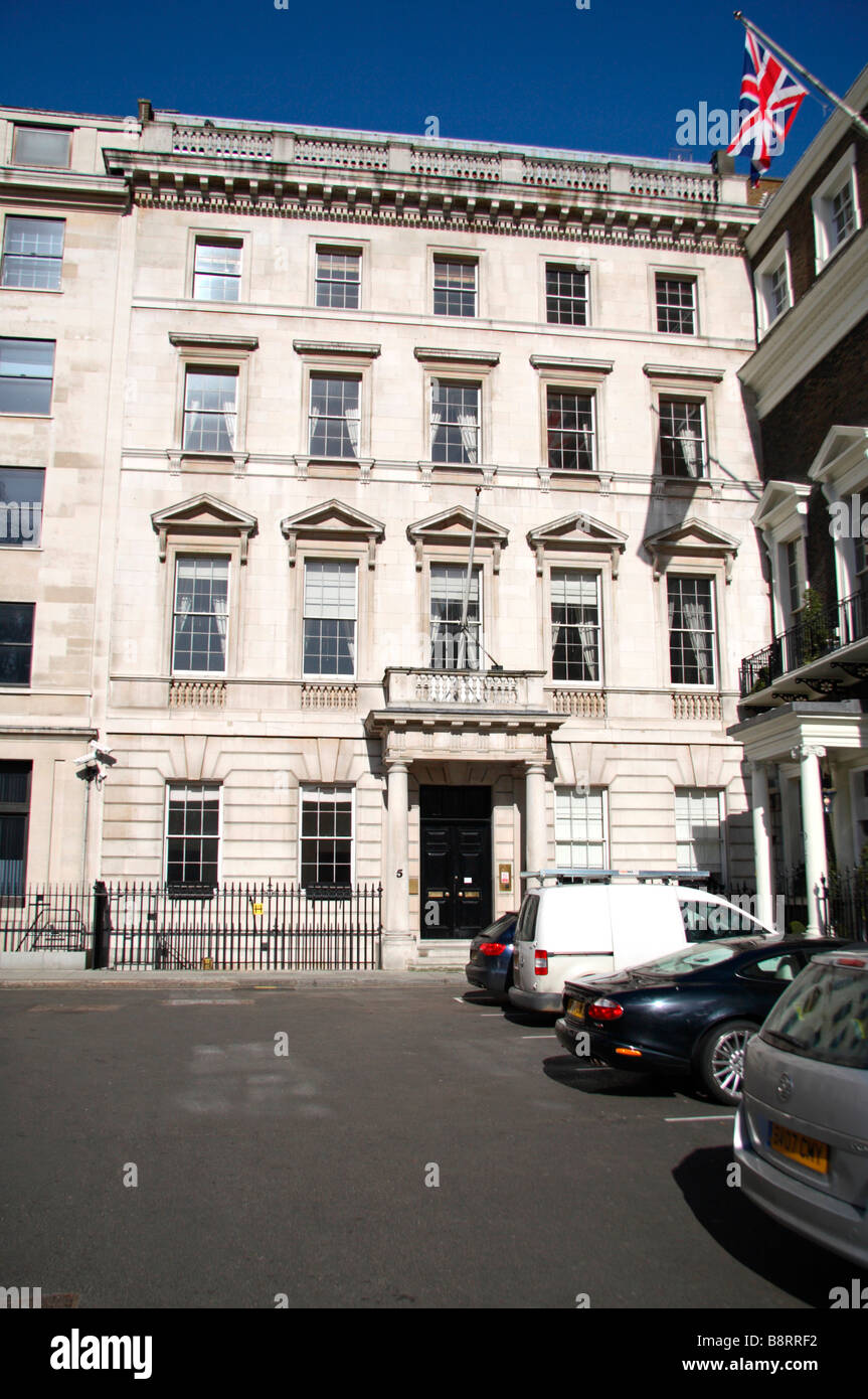 The former Libyan Embassy in St James's Square from which WPC Yvonne Fletcher was shot on 17th April 1984.  Mar 2009 Stock Photo