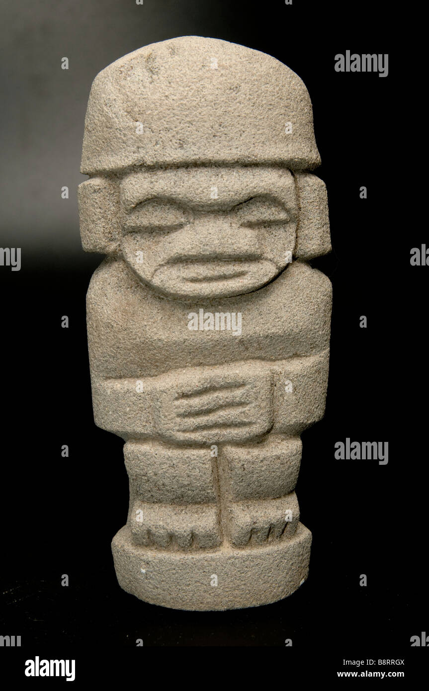 Pre Columbian art on black background Stock Photo