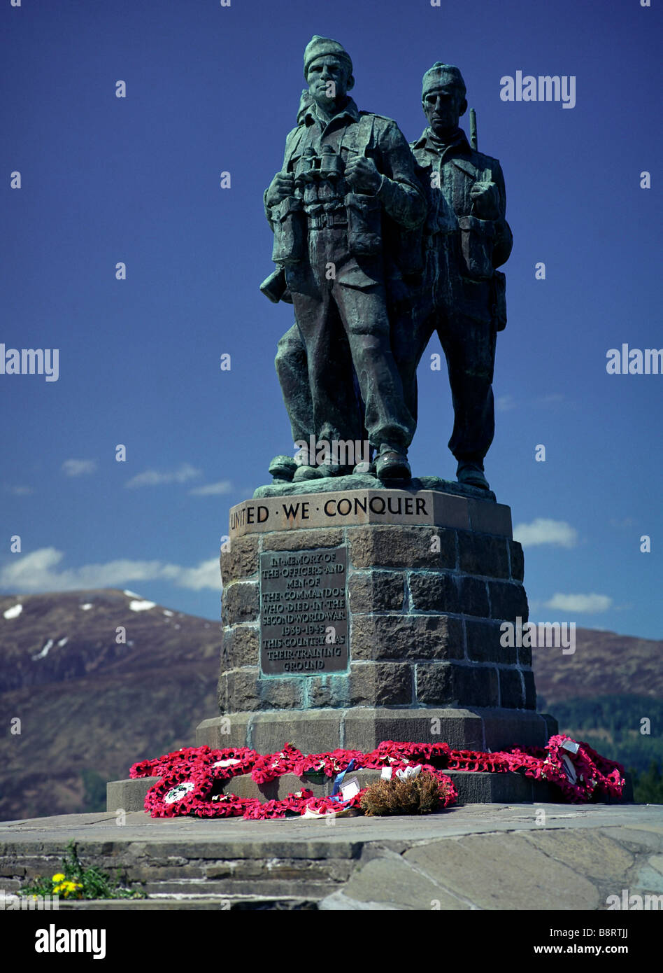 The monument to the Royal Marines Commandos at Spean Bridge, Scotland ...