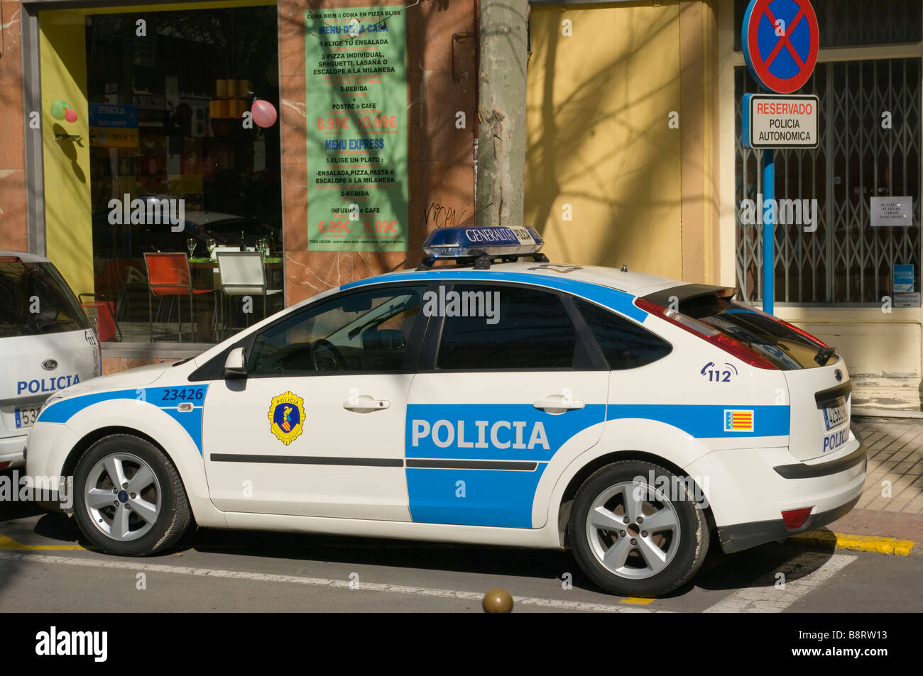 Policia Generalitat Valenciana Spanish Police Car Spain Stock Photo