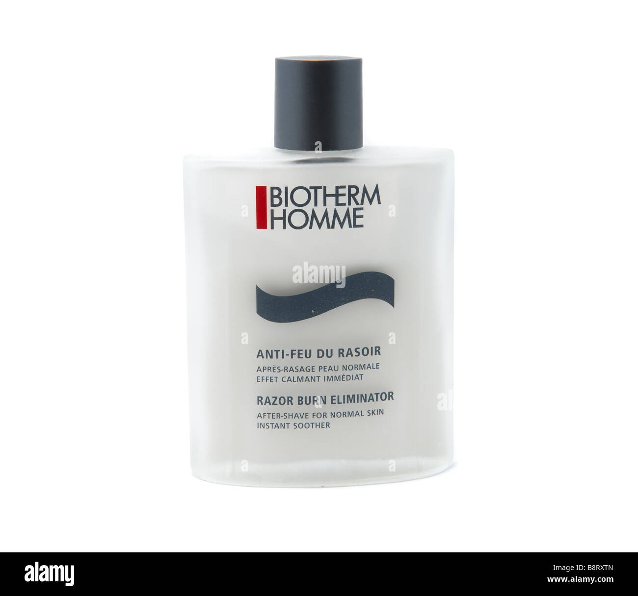 A Biotherm homme after-shave bottle over a white background Stock Photo