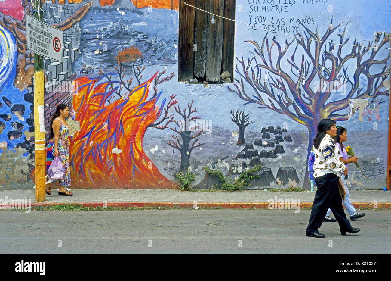 mural painting, Mexico, Morelos, Tepotzlan Stock Photo Alamy
