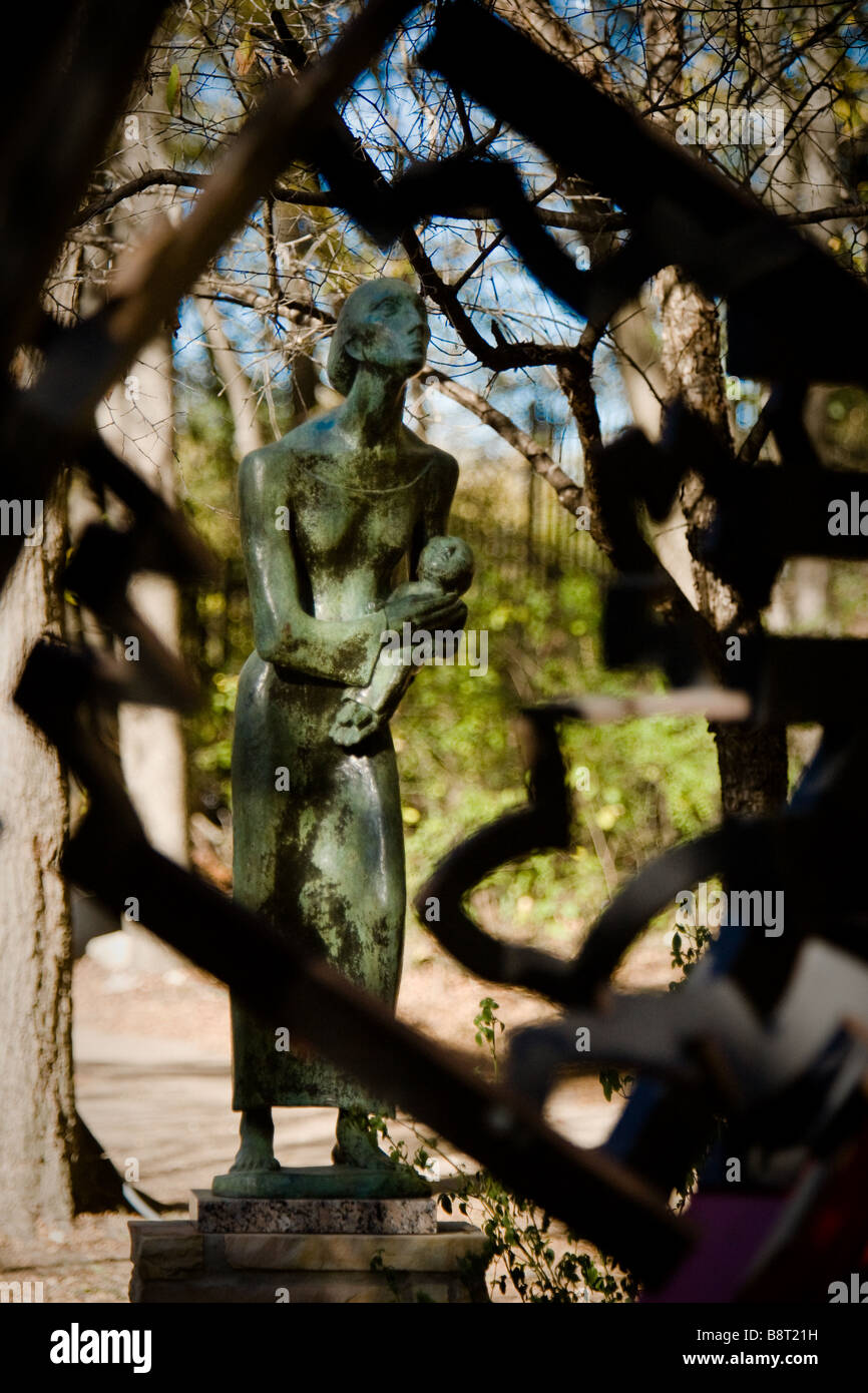 Mother and Child  Statue at the Umlauf Sculpture Garden in Austin Texas Stock Photo