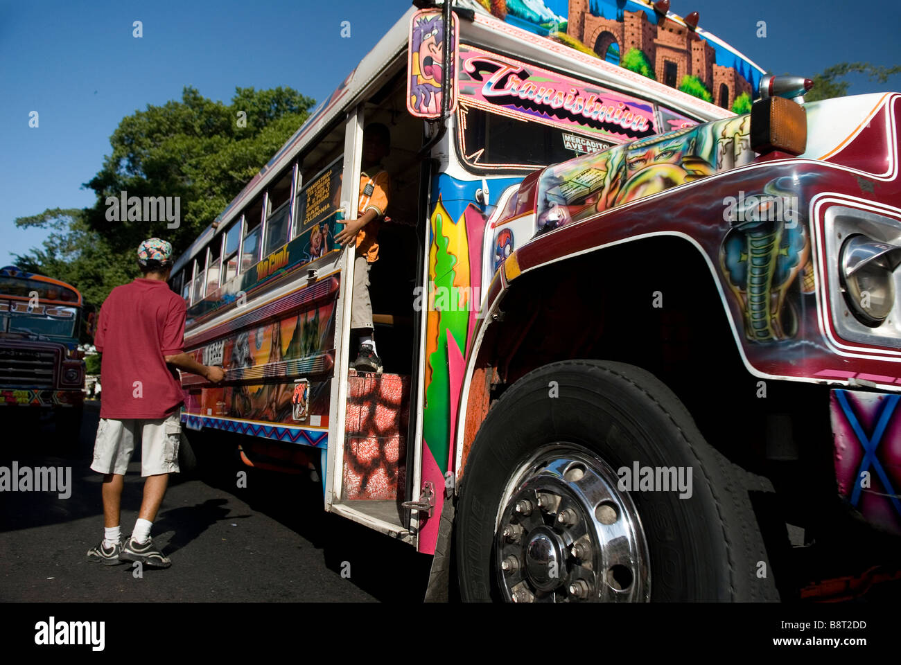 Traditional Bus Diablo Rojo Panama Stock Photos Traditional Bus