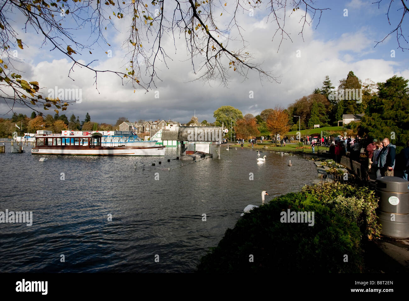 Bowness On Windermere promenade under water due to flooding October
