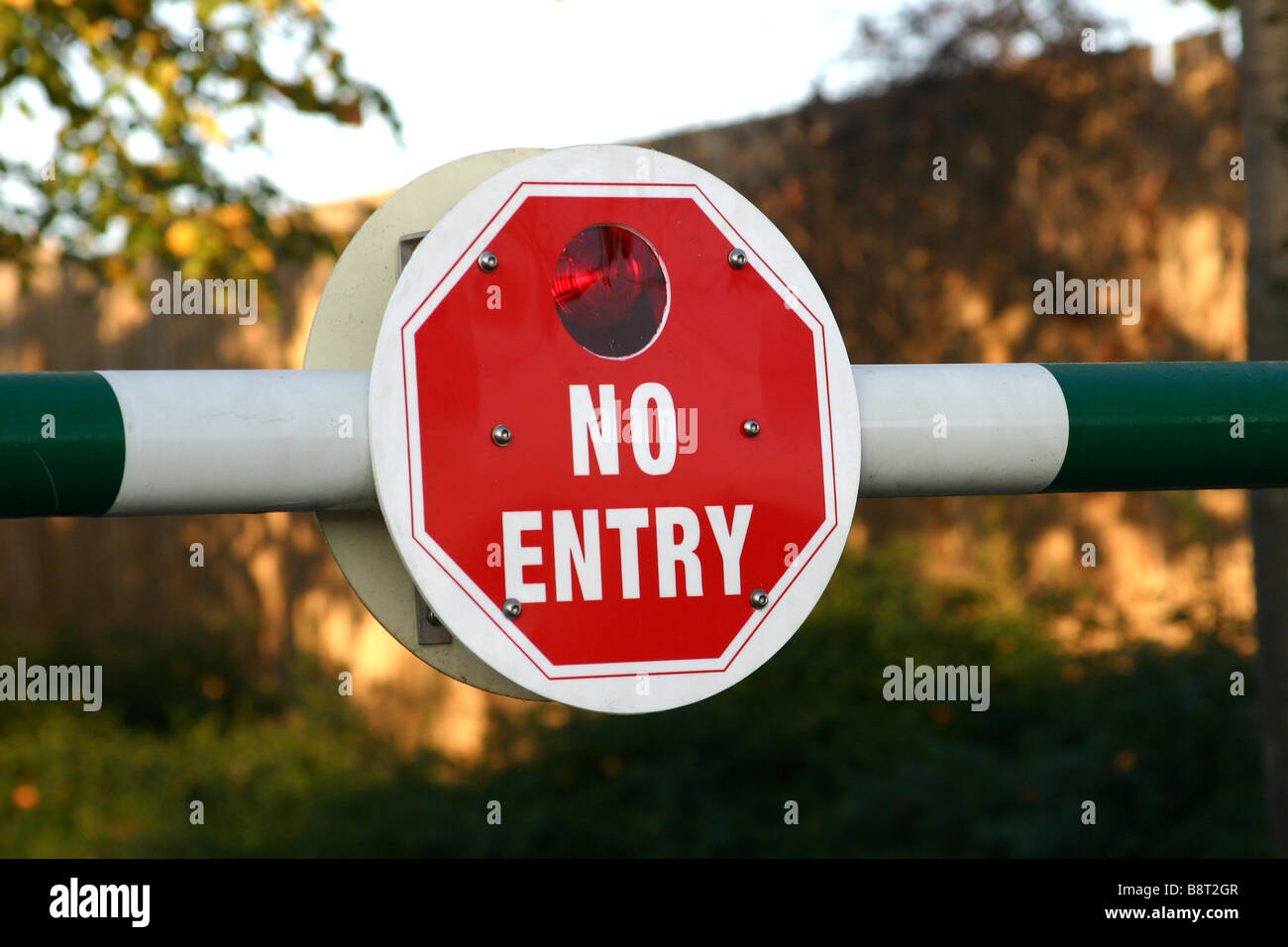 No entry sign at a security point. Stock Photo