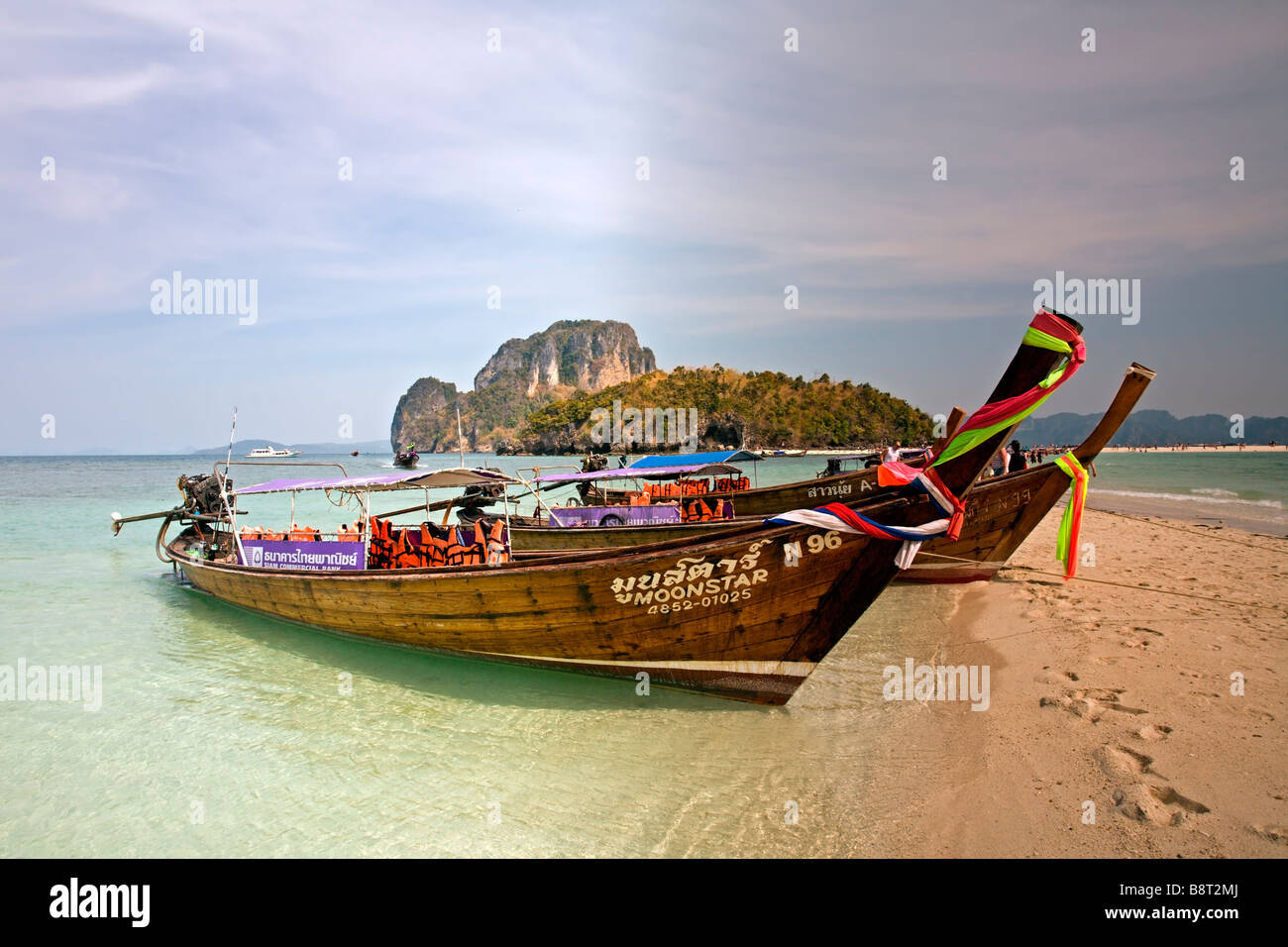 Tup Island: Long-tail Boats Stock Photo