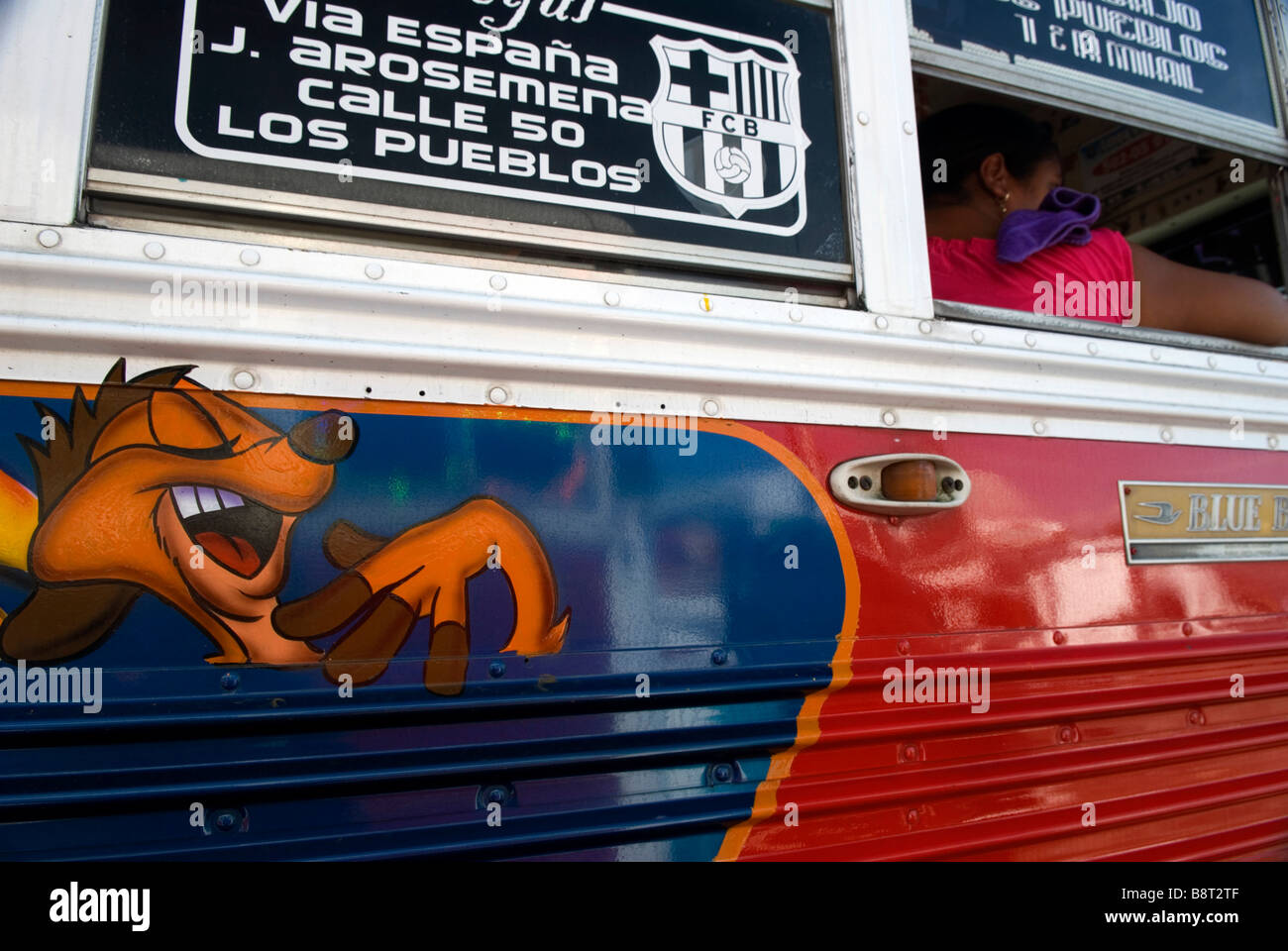 Beautiful ‘Diablo Rojo’ buses in Panama Stock Photo - Alamy