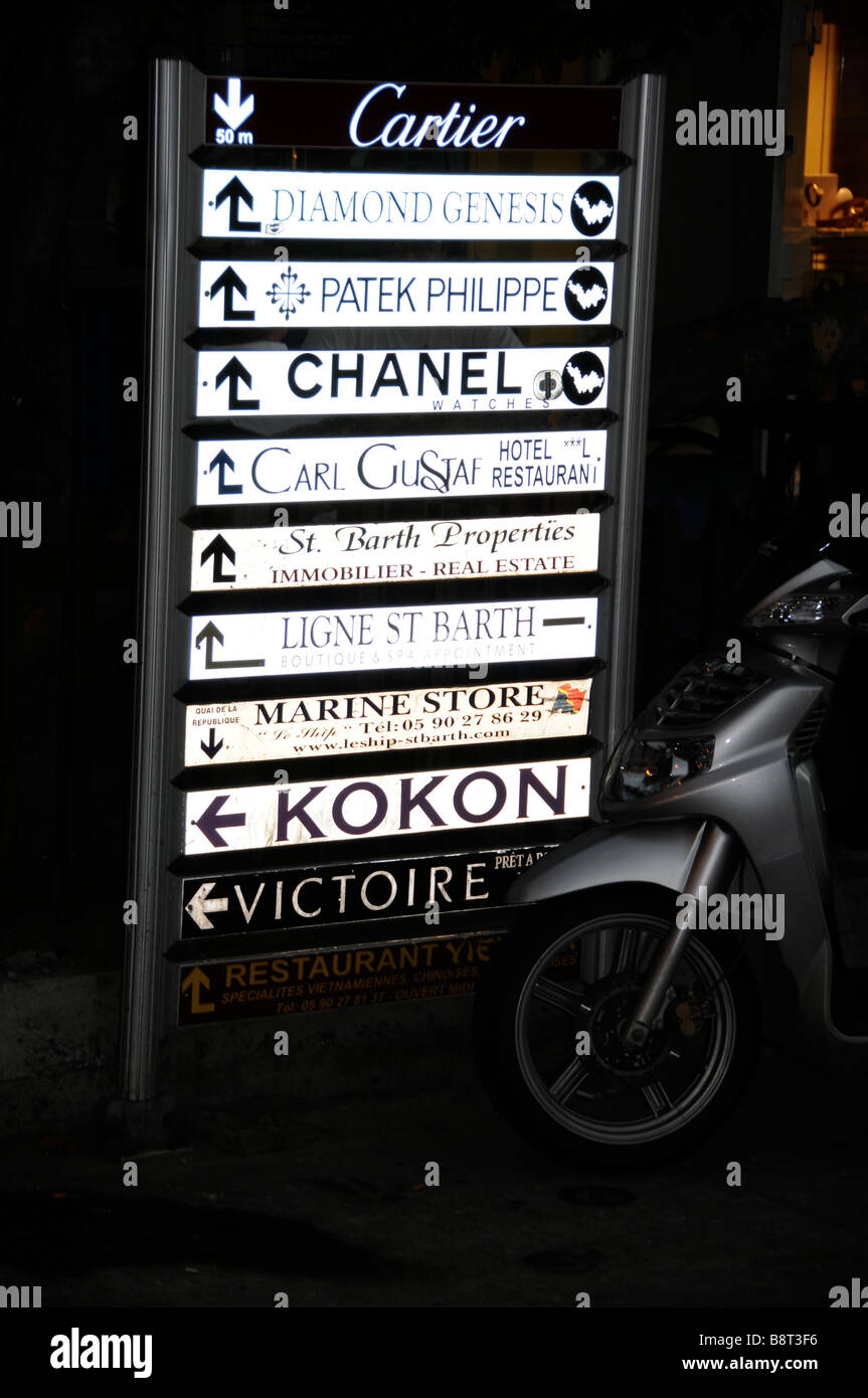 Store guide in Gustavia Stock Photo - Alamy