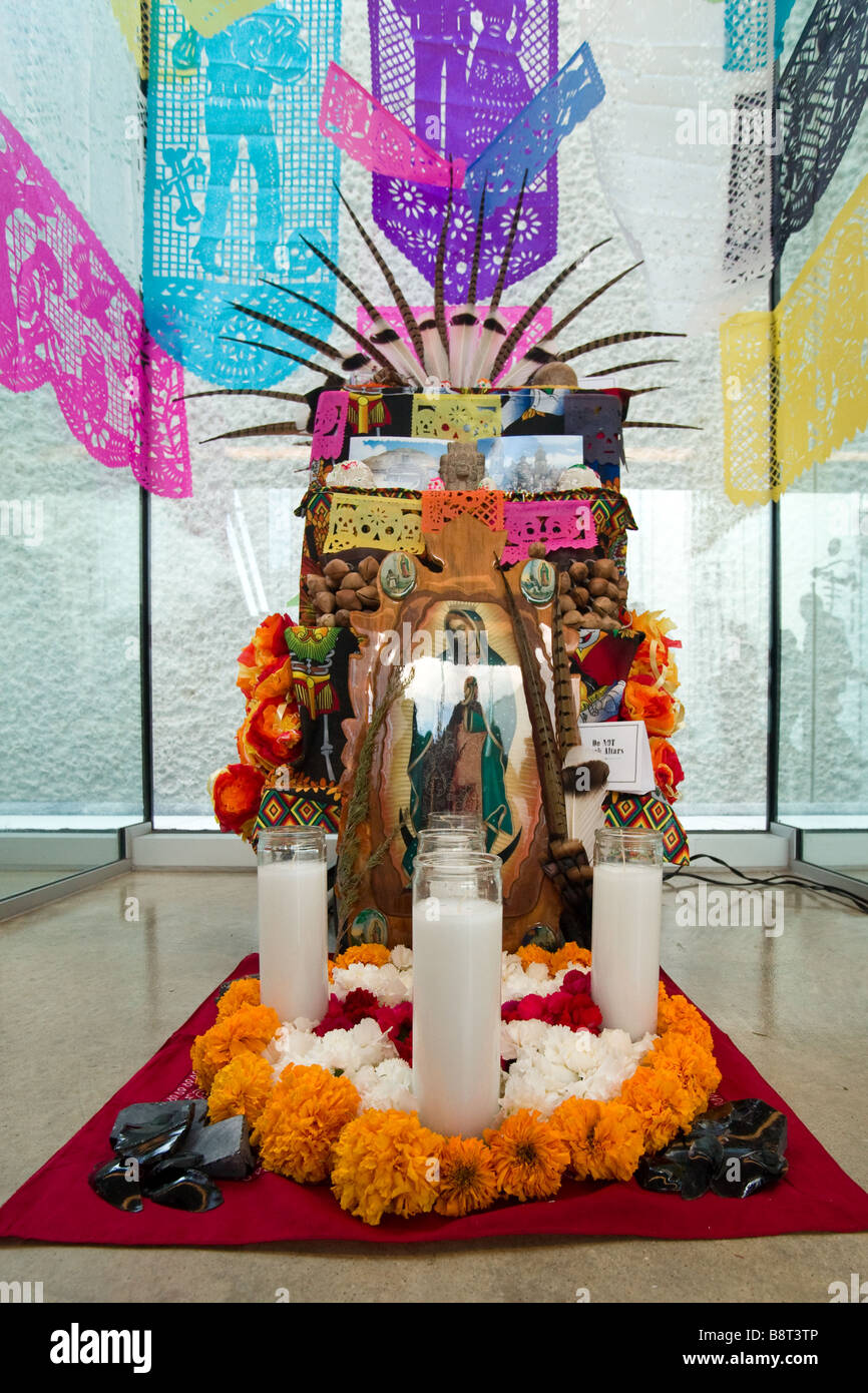 Dia De Los Muertos - Day of the dead altar at the Mexican American Culture Center in Austin, Texas Stock Photo