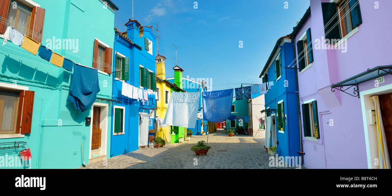Colorful House Burano , Venice Italy Stock Photo