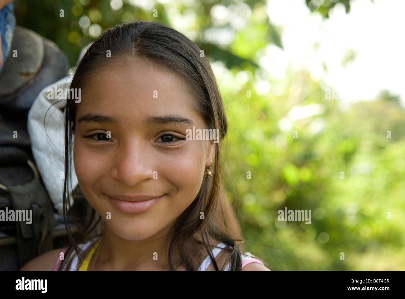 Latina farm girl in Panama's Darien region Stock Photo