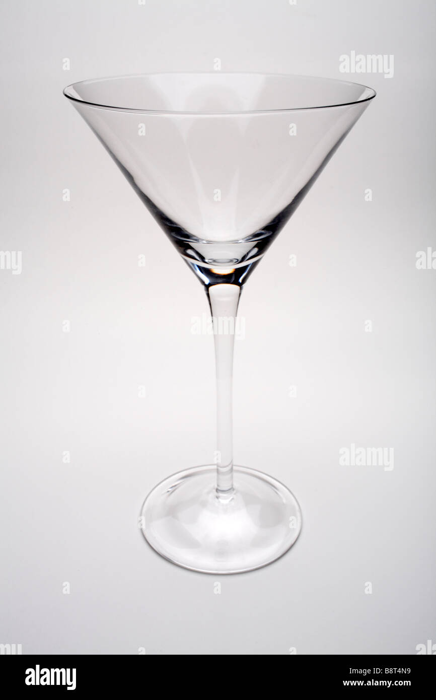 Empty martini glass Stock Photo