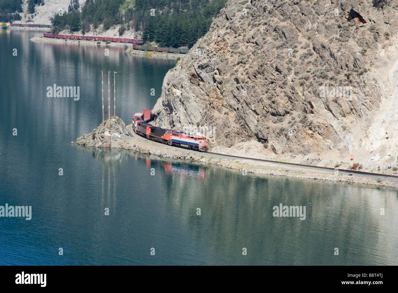 Long Freight Train Canadian Pacific Railway on Seton Lake British