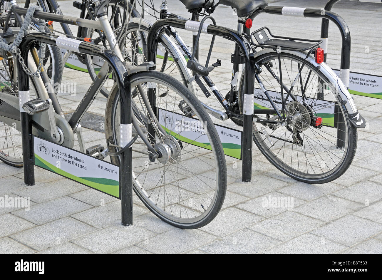 Bikes parked in front of Islington Town Hall London England UK Stock