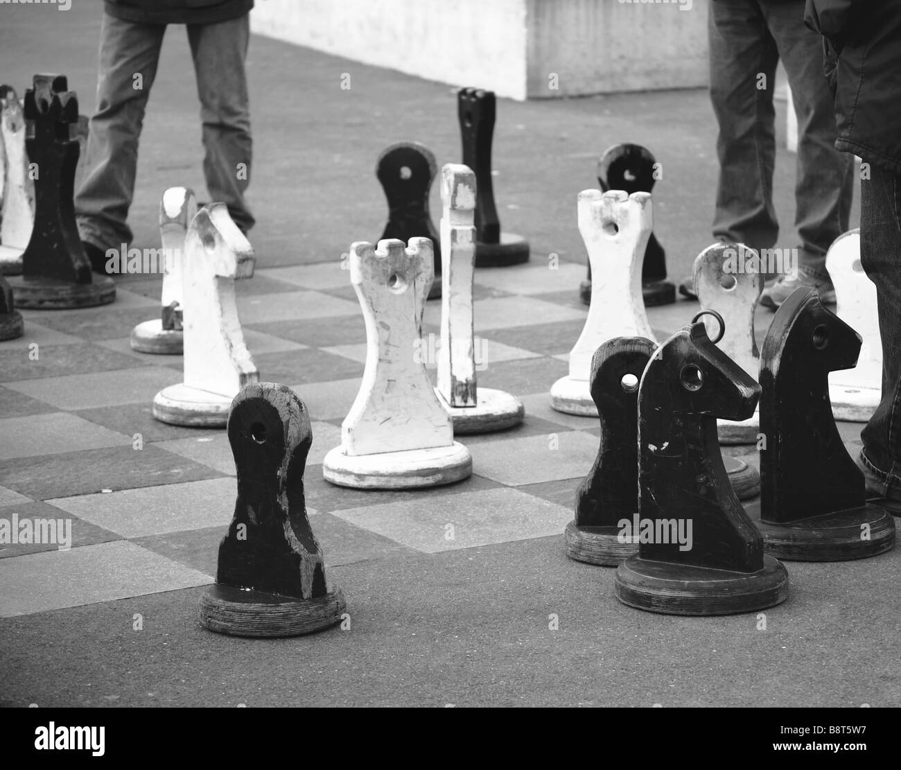 Game of Chess played in the streets of Lausanne, Switzerland Stock Photo